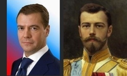 Похожие на знаменитостей люди, предметы и персонажи: Дмитрий Медведев и Николай II